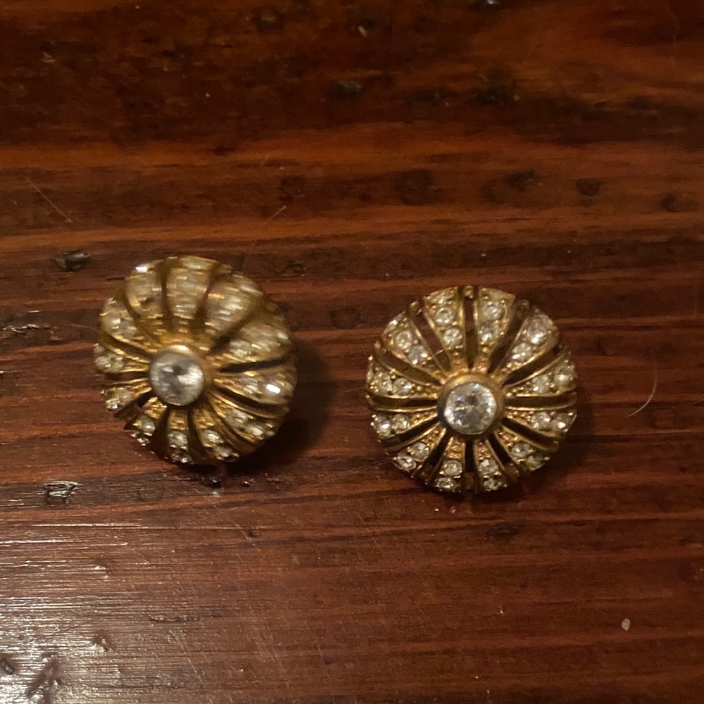 J. Crew Gold and Crystal Earrings